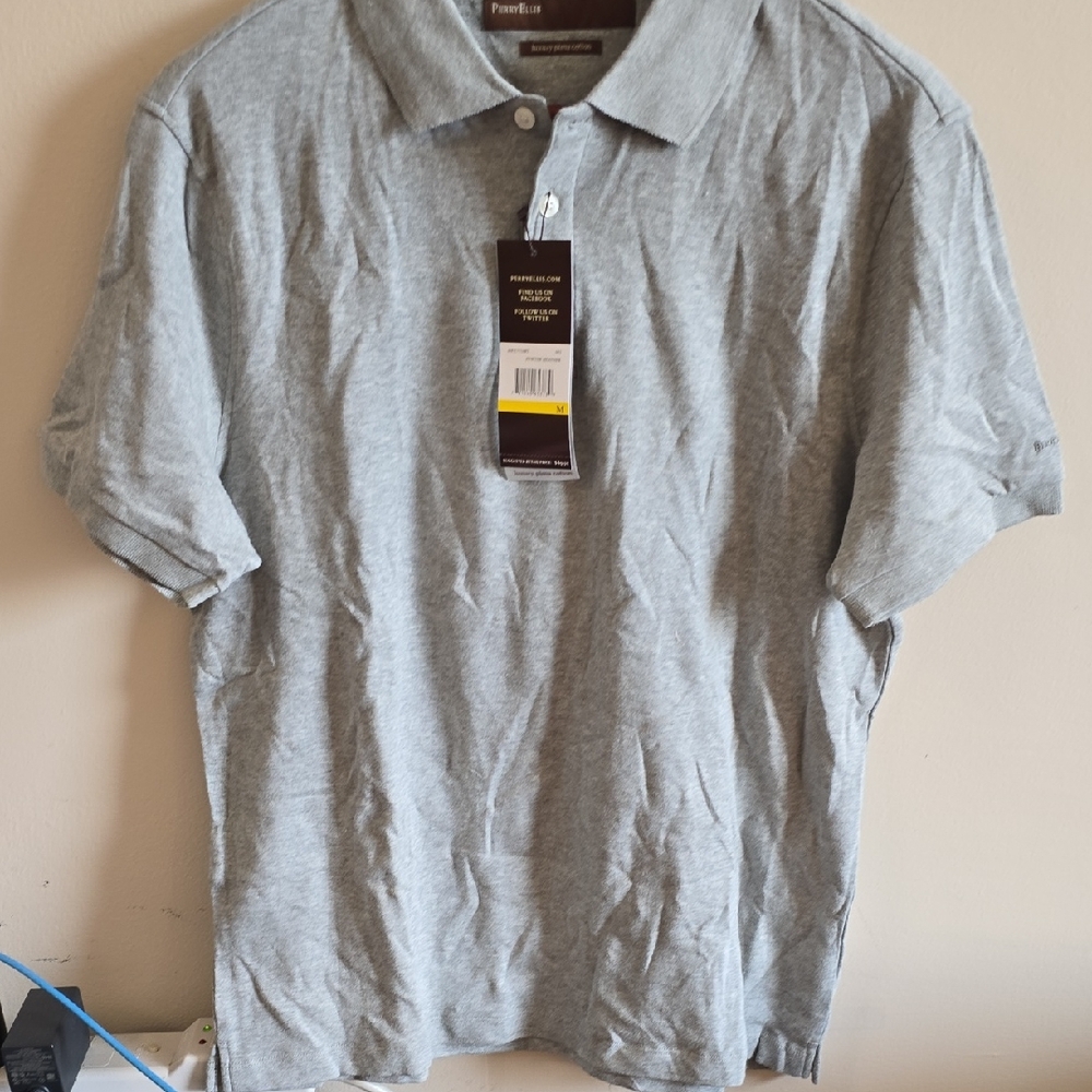 Perry Ellis Men's Light Gray Polo Shirt